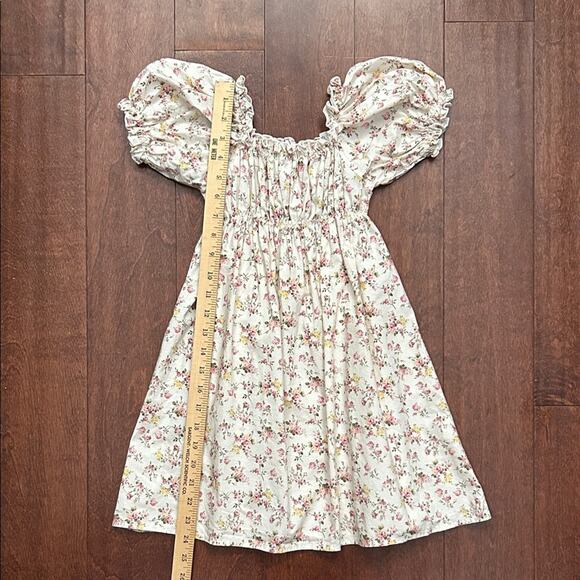 Super Cute Girl’s Cottagecore Floral Puff Sleeve Dress, Size Large (Aprx Size 4) - Picture 10 of 11
